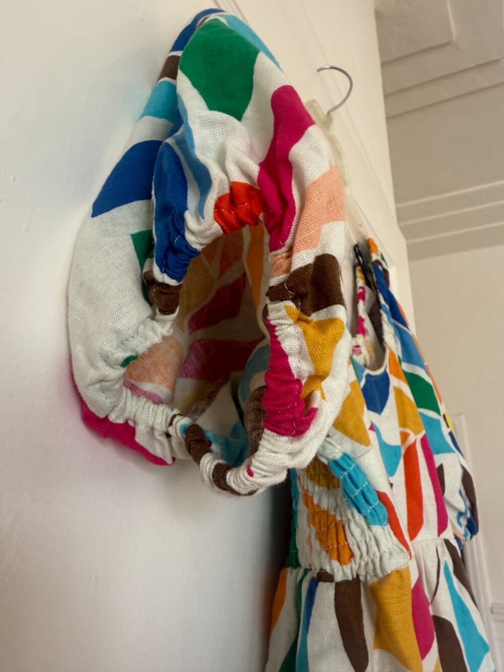 Tabitha Brown x Target Linen Blend Puff Dress - Rainbow Botanical Print - Picture 4 of 9